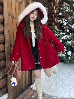 NWT 3X Wool & Silk Blend Winter Peacoat